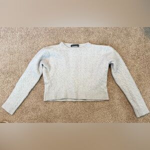 Brandy Melville Light Gray Cable Knit Sweater